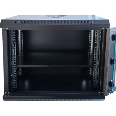 Шкаф настенный GEAR 9U 19\'\' 600x600x500 мм, + полка 19", black (GWMSN-9U-600-600)