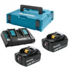 Набор аккумулятор + зарядное устройство Makita набір LXT (BL1860Bx2, DC18RD, Makpac3) (198077-8)