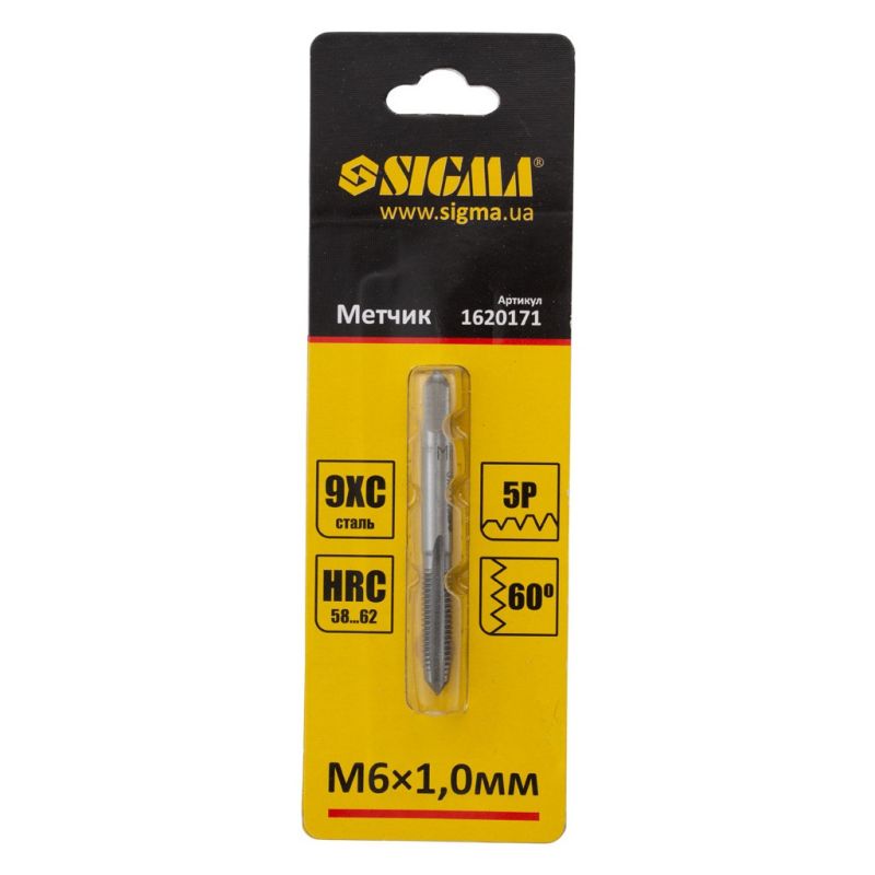 Метчик Sigma М6x1.0мм (1620171)