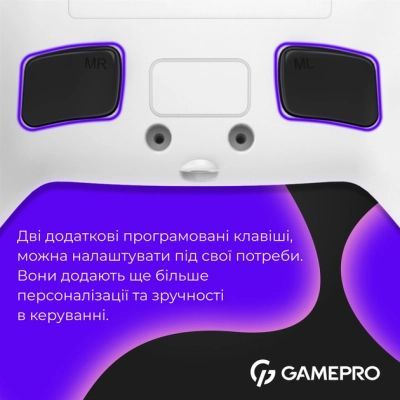 Геймпад GamePro (GPS13W) BT 5.3/USB/PC/iOS/Android/PS3/PS4 RGB White (GPS13W)