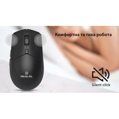 Мишка REAL-EL RM-460W Wireless/Bluetooth Black (EL123200048)