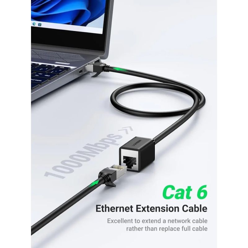 Патч-корд 1м, F/UTP cat 6 RJ-45 extension black Ugreen (U_11279)