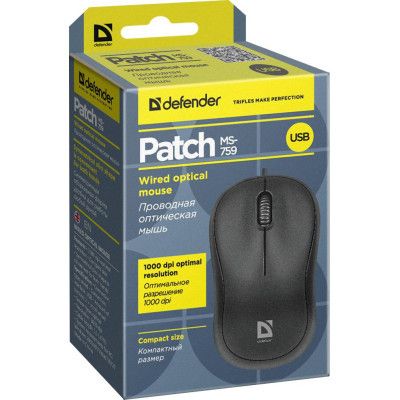 Мишка Defender Patch MS-759 Black (52759)