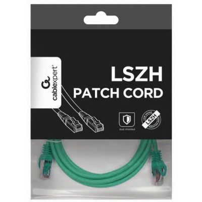 Патч-корд 3м S/FTP Cat 6A CU LSZH green Cablexpert (PP6A-LSZHCU-G-3M)