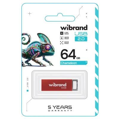 USB флеш накопитель Wibrand 64GB Chameleon Red USB 2.0 (WI2.0/CH64U6R)