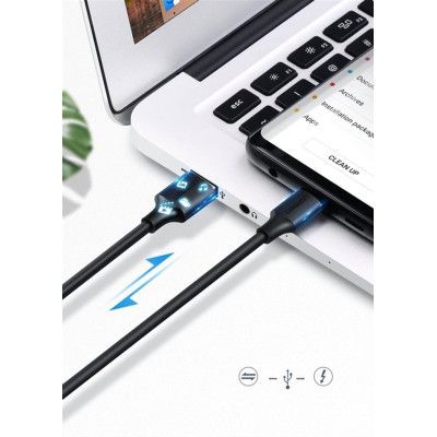 Дата кабель USB 2.0 AM to USB-C 3.0m 3.0A 18W US287 Black Ugreen (60826)