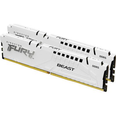 Модуль пам\'яті для комп\'ютера DDR5 64GB (2x32GB) 5200 MHz FURY Beast White Kingston Fury (ex.HyperX) (KF552C40BWK2-64)