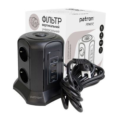 Мережевий фільтр живлення Patron SP-1663-USBT (EXT-PN-SP-1663-USBT)