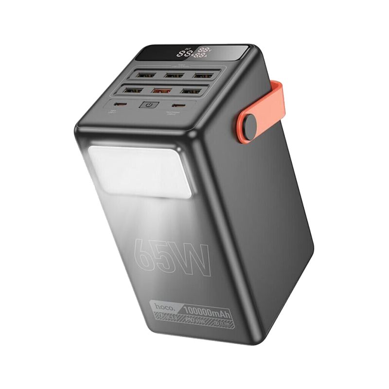 Батарея универсальная HOCO 100000mAh Max Centurion PD/65W, QC, LED Lamp, Black (DB03 / 714722)