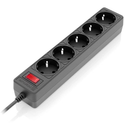 Мережевий фільтр живлення REAL-EL RS-Protect 505, 1.8m, black (EL122300044)