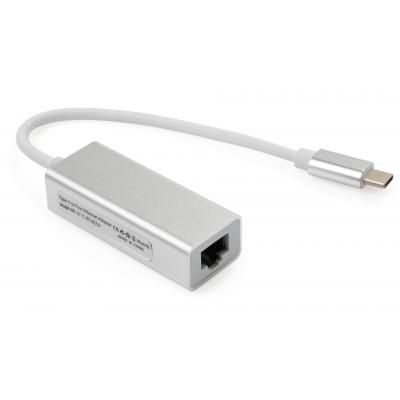 Переходник USB-C to RJ45 Ethernet 1000Mbps aluminium Vinga (VCPATC2GBLNS)