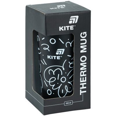 Термокружка Kite 550 мл, чорна (K25-1226-1)