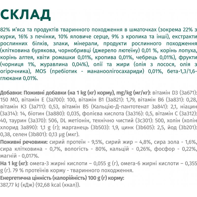 Влажный корм для собак Optimeal с кроликом и черникой в соусе 100 г (4820215369855) (12 шт)