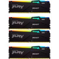 Модуль пам\'яті для комп\'ютера DDR5 128GB (4x32GB) 5600 MHz Beast RGB XMP Kingston Fury (ex.HyperX) (KF556C40BBAK4-128)