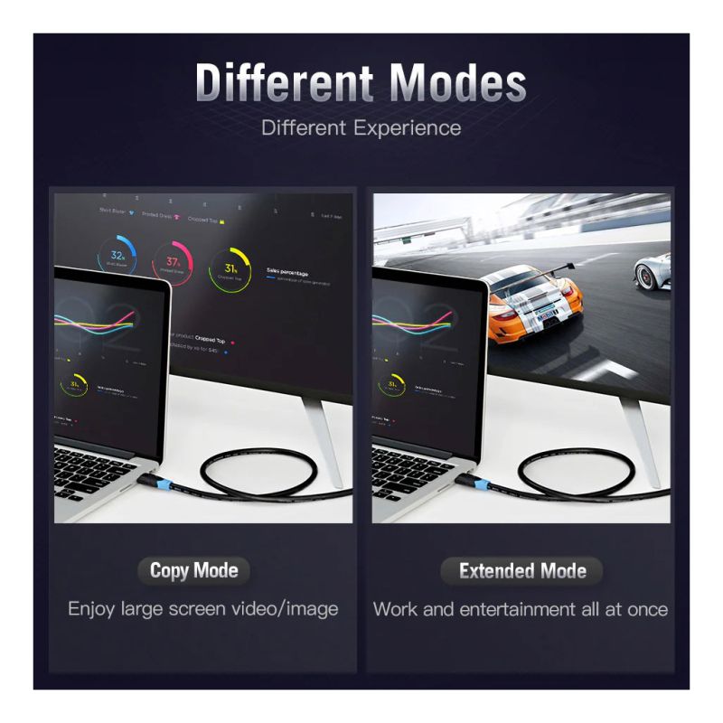Кабель мультимедийный HDMI M to HDMI M 1.0m V2.0 Vention (AACBF)