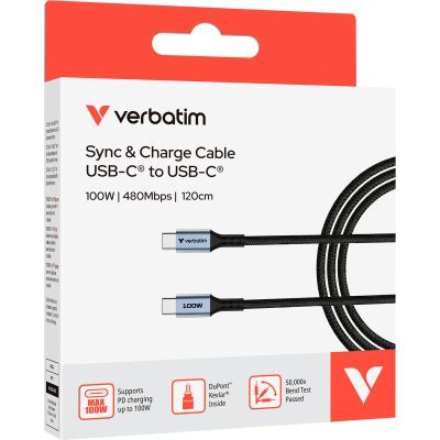 Дата кабель USB-C to USB-C 1.2m 100W black Verbatim (31846)