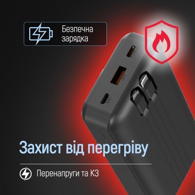 Батарея універсальна ColorWay 20 000 mAh Optimal Power PD/22.5W, QC/3.0, Black (CW-PB200LPB5BK-PDD)