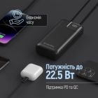Батарея універсальна ColorWay 20 000 mAh Optimal Power PD/22.5W, QC/3.0, Black (CW-PB200LPB5BK-PDD)