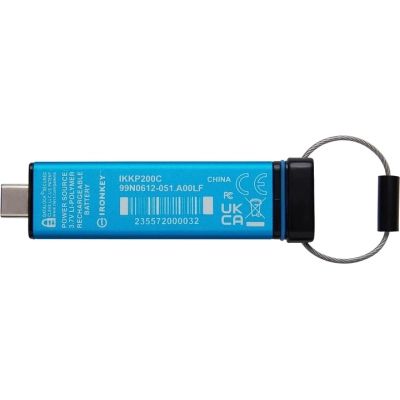 USB флеш накопичувач Kingston 128GB IronKey Keypad 200 Type-C Encrypted Blue USB 3.2 (IKKP200C/128GB)