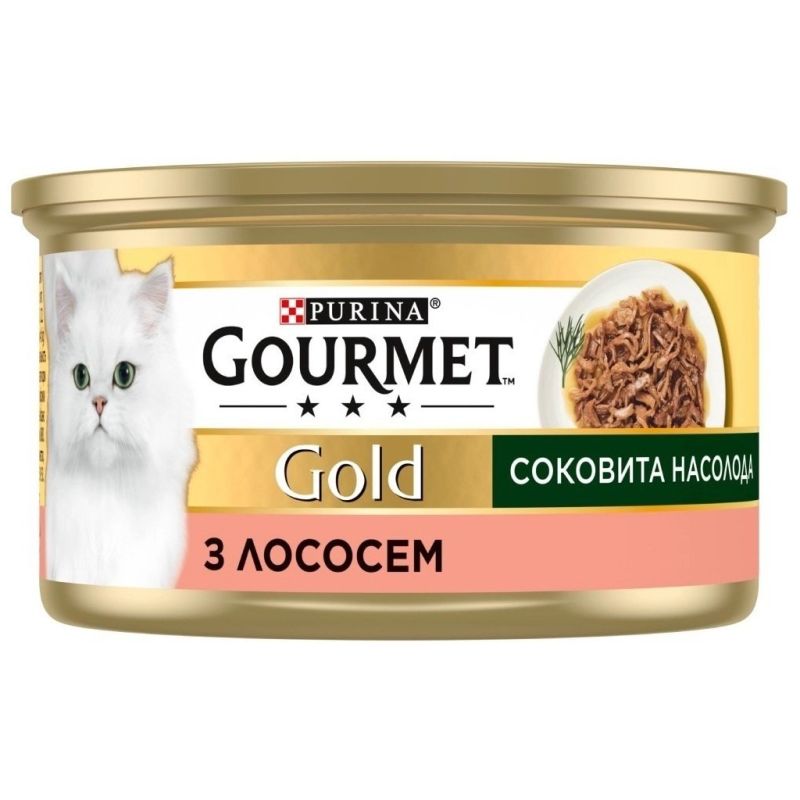 Консервы для кошек Purina Gourmet Gold Сочное наслаждение с лососем 85 г (8445290823373) (24 шт)