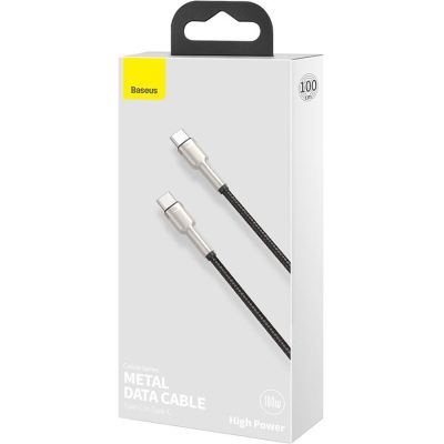Дата кабель USB-C to USB-C 1.0m 100W metal black Baseus (CATJK-C01)