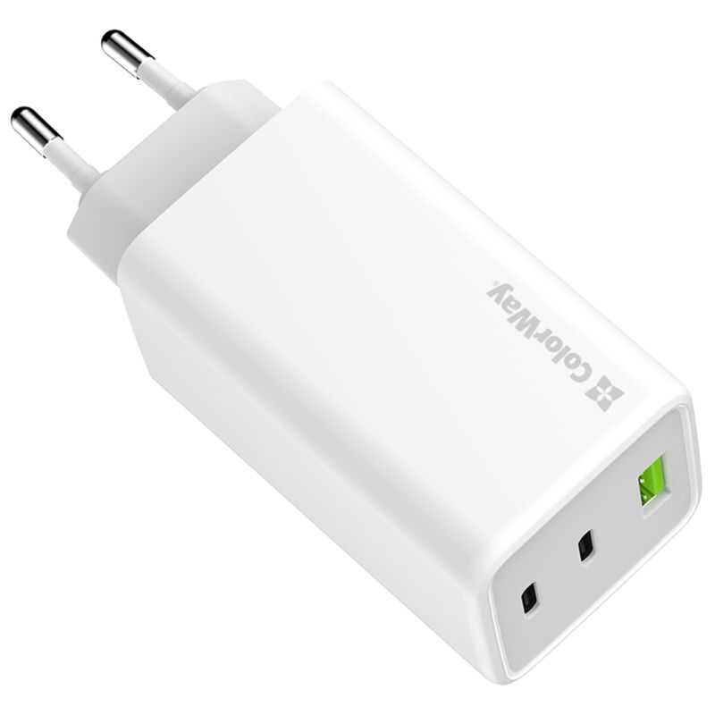 Зарядное устройство ColorWay C101B GaN Mini 100W PD PPS 2xUSB-C + USB-A white (CW-CHS061PD-WT)