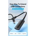 Дата кабель USB 2.0 AM/AF 30.0m Active black Vention (CBKBT)