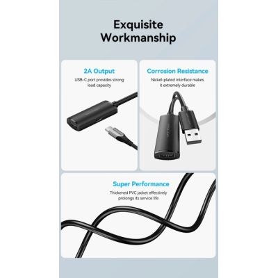 Дата кабель USB 2.0 AM/AF 30.0m Active black Vention (CBKBT)