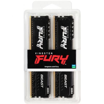 Модуль пам\'яті для комп\'ютера DDR4 32GB (2x16GB) 3200 MHz Fury Beast Black Kingston Fury (ex.HyperX) (KF432C16BBK2/32)