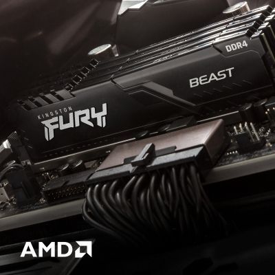 Модуль пам\'яті для комп\'ютера DDR4 32GB (2x16GB) 3200 MHz Fury Beast Black Kingston Fury (ex.HyperX) (KF432C16BBK2/32)
