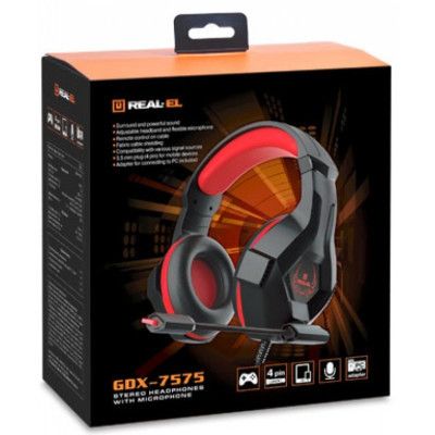 Наушники REAL-EL GDX-7575 Black/Red (EL124100042)