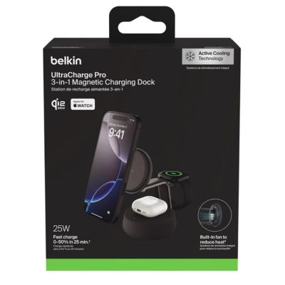 Зарядний пристрій Belkin UltraCharge Pro Wireless 3-in-1 25W charcoal (WIZ040KQCH)