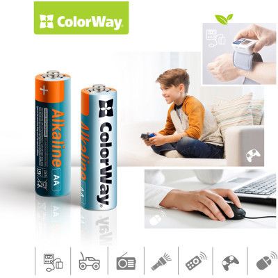 Батарейка ColorWay AA LR6 Alkaline Power (щелочные) * 24 plastic box (CW-BALR06-24PB)