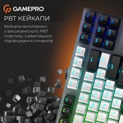 Клавіатура GamePro Genesis Joker Pro (MK124G Pro) Outemu Red Switch Wireless/Bluetooth/USB UA Gray (MK124G Pro)