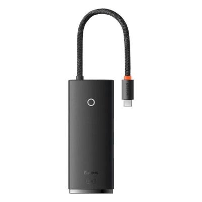 Концентратор Baseus USB-C 6-in-1 HDMI + 2xUSB 3.0 + USB-C + SD/TF black (WKQX050001)