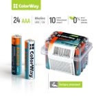 Батарейка ColorWay AAA LR03 Alkaline Power (лужні) * 24шт plastic box (CW-BALR03-24PB)