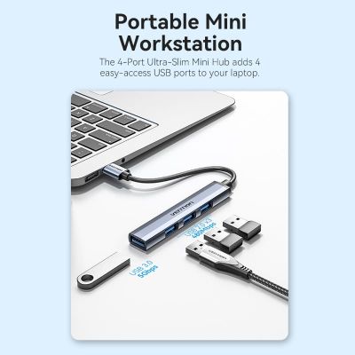 Концентратор Vention USB 3.0 to 1xUSB 3.0 + 3xUSB 2.0 0.15m gray (CKOHB)