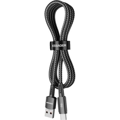 Дата кабель USB 2.0 AM to USB-C 1.0m 120W black Essager (EXC120-CG01-P)