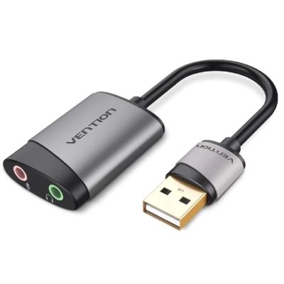 Звуковая плата USB AM to 2x3.5mm F 0.15m gray Vention (CDKHB)