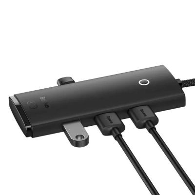 Концентратор Baseus USB-C to 4xUSB 3.0 1.0m black (WKQX030401)