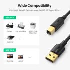 Кабель для принтера USB 2.0 AM/BM 2.0m black Ugreen (20847)