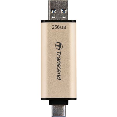 USB флеш накопичувач Transcend 256GB JetFlash 930 Gold-Black USB 3.2/Type-C (TS256GJF930C)
