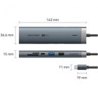 Концентратор Vention USB-C 9-in-1 HDMI 60Hz + 2xUSB 3.0 + RJ45 + SD/TF + 3.5mm + PD 100W (TGVHB)