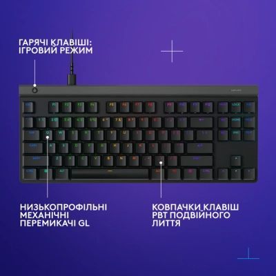 Клавіатура Logitech G515 TKL Cored GL Tactile RGB USB UA Black (920-014133)