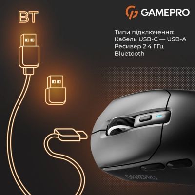 Мишка GamePro Genesis Airmaster Wireless/Bluetooth/USB Black (GM167B)