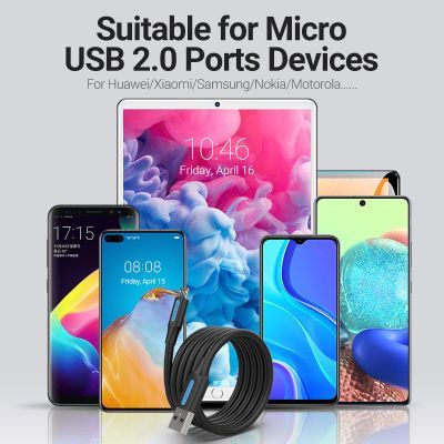 Дата кабель USB 2.0 AM to Micro 5P 1.0m 3A black Vention (COLBF)