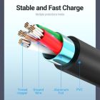 Дата кабель USB 2.0 AM to Micro 5P 1.0m 3A black Vention (COLBF)
