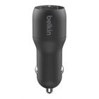 Зарядное устройство Belkin Car Charger (24W) Dual USB-A, USB-A - Lightning, 1m, black (CCD001BT1MBK)