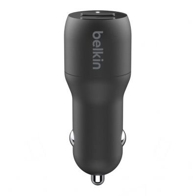 Зарядное устройство Belkin Car Charger (24W) Dual USB-A, USB-A - Lightning, 1m, black (CCD001BT1MBK)