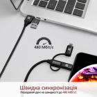 Дата кабель USB 2.0 AM to Lightning + Micro 5P + USB-C (pentapower.black) Promate (pentapower.black)